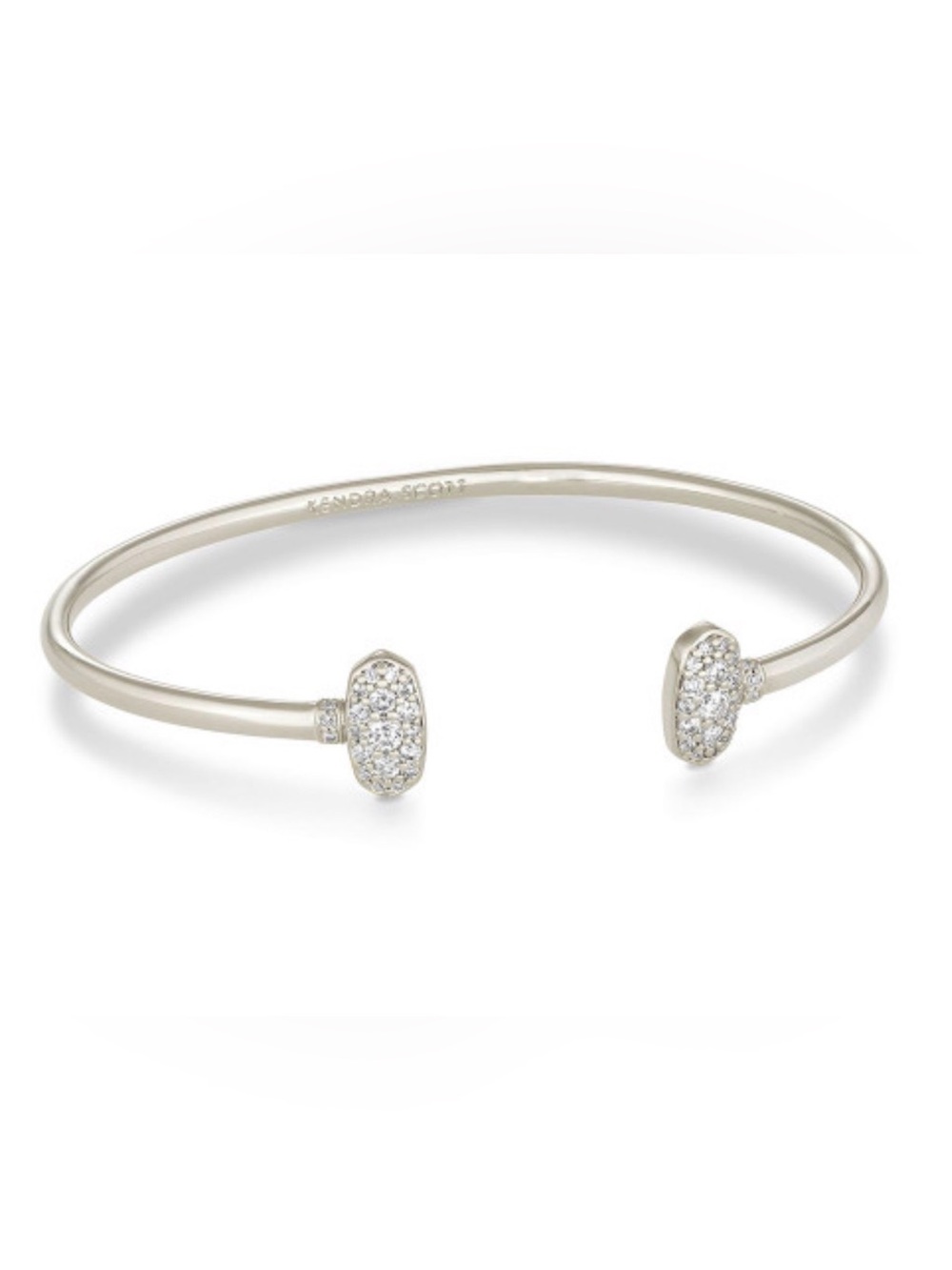 Kendra Scott Grayson Cuff Rhodium Pave Open Cuff Bracelet
